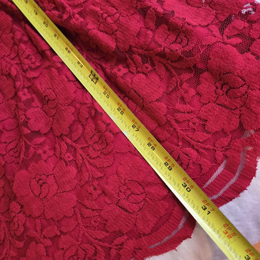 Charlotte Russe Red Lace Long Sleeve Dress Junior's Boho Party - Picture 9 of 13